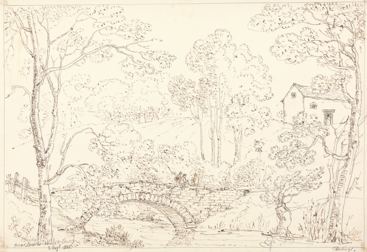 Bro nær Loweswater Church, 2. august 1835 av Capt. Thomas Hastings