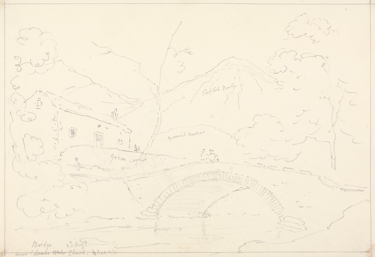 Bro nær Loweswater Church i Scale Hill, 2. august av Capt. Thomas Hastings