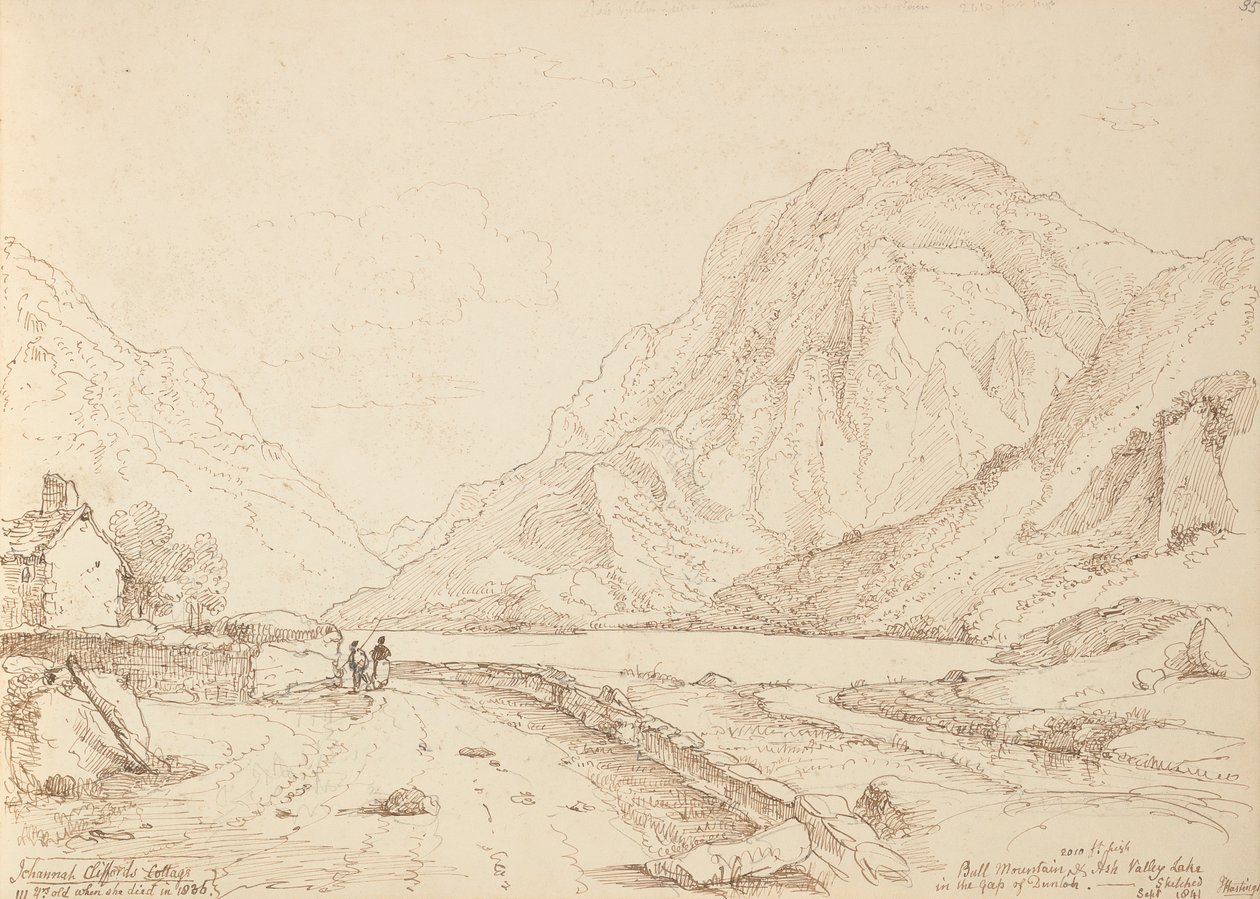 Bull Mountain og Ash Valley Lake i Gap of Dunloh, september 1841 av Capt. Thomas Hastings