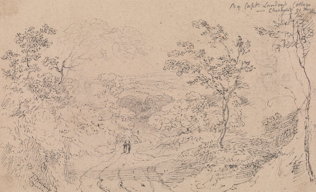 Ved Captain Landon's Cottage nær Cheshunt, 21. mai 1814 av Capt. Thomas Hastings