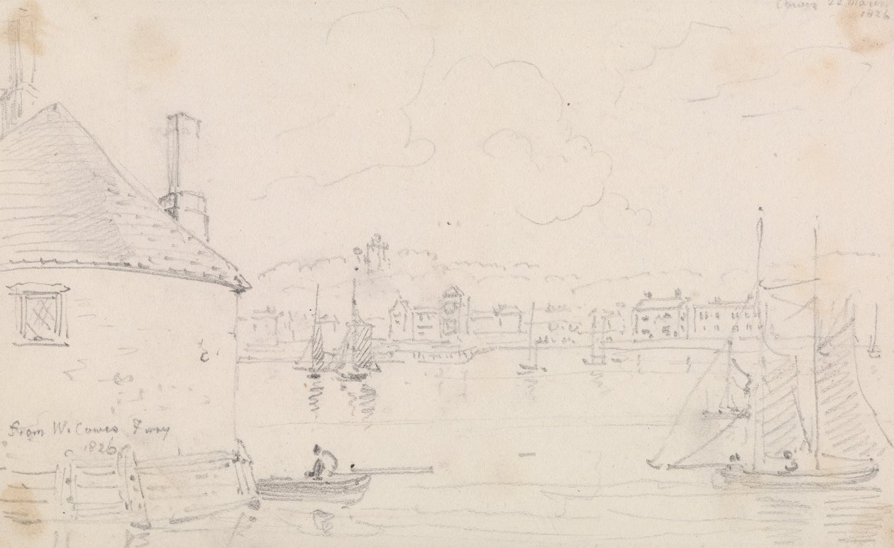 Cowes, fra West Cowes Ferry, 22. mars 1826 av Capt. Thomas Hastings