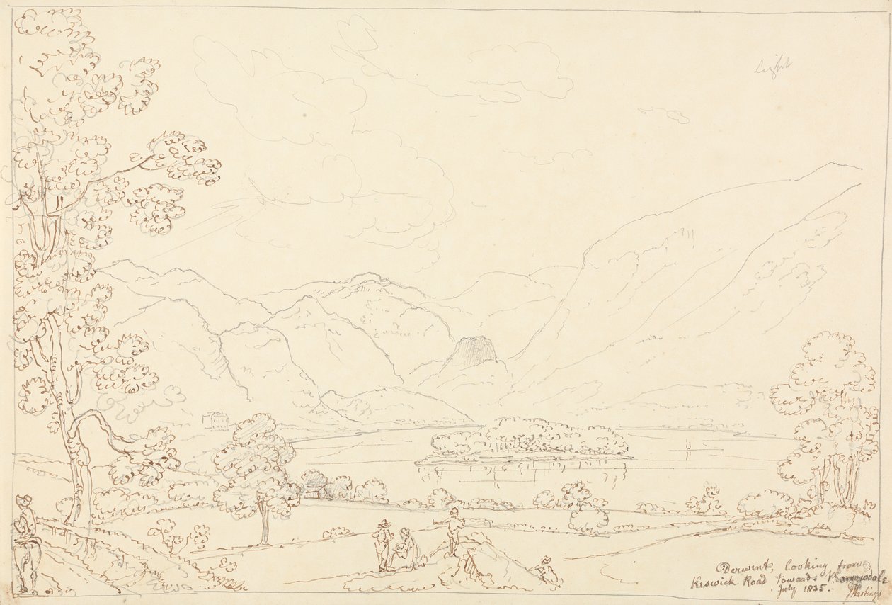 Derwent ser mot Borrowdale, juli 1835 av Capt. Thomas Hastings