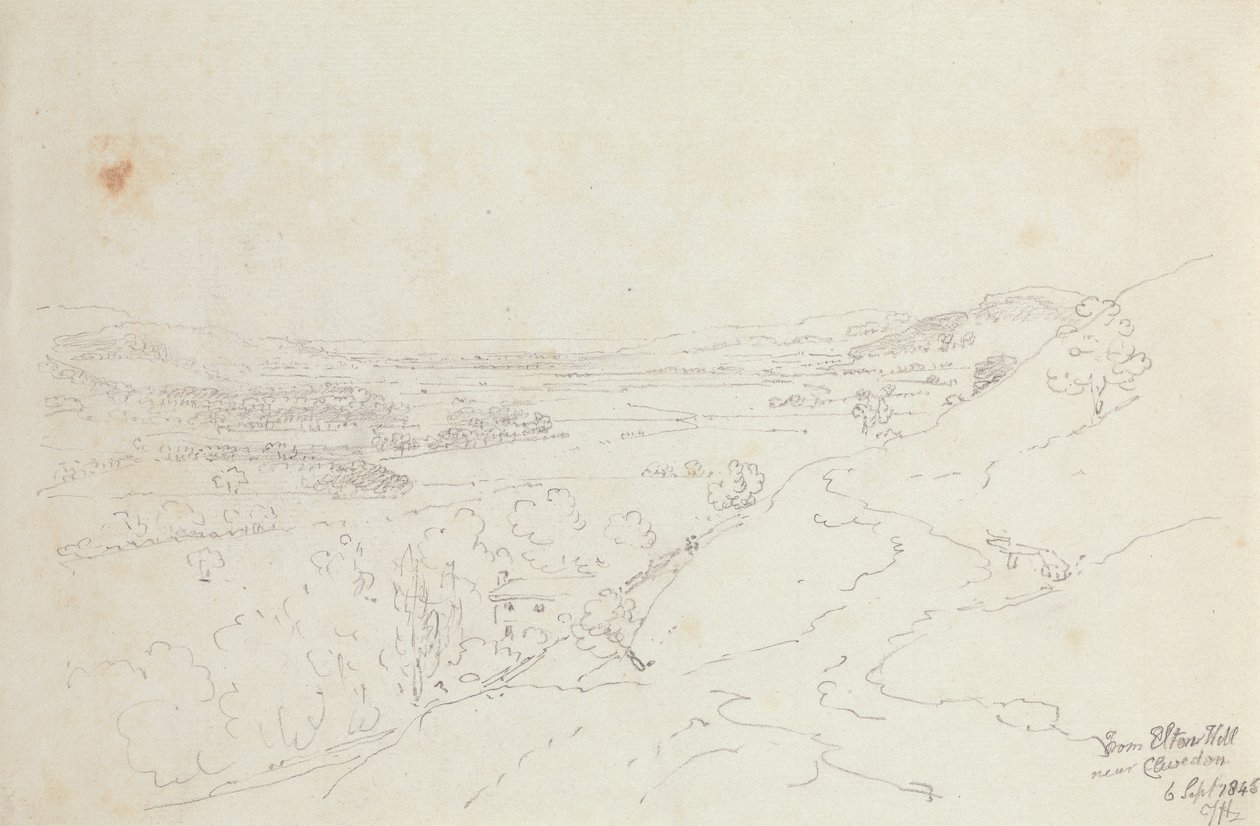 Fra Elton Hill nær Clevedon, 6. september 1845 av Capt. Thomas Hastings