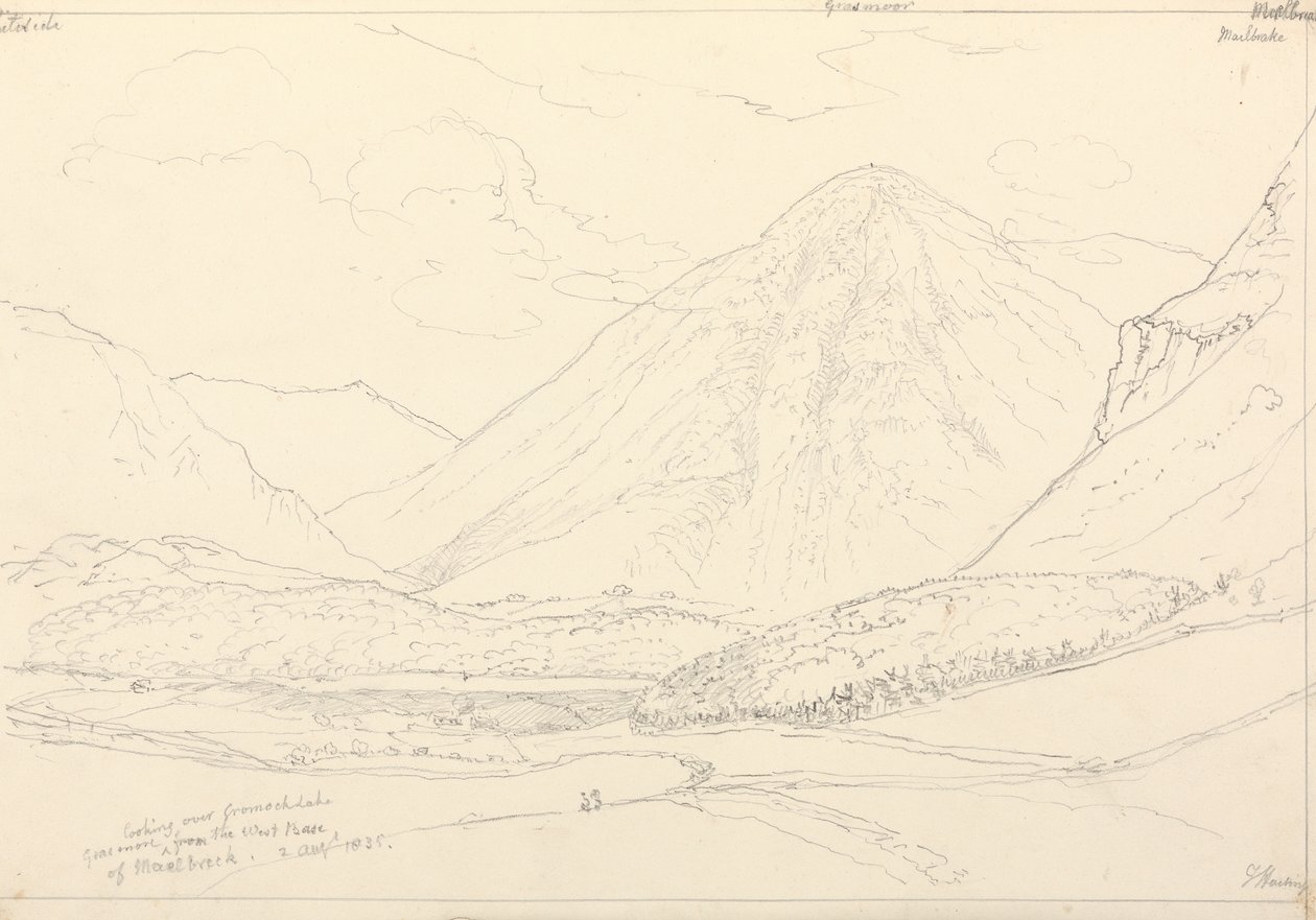 Grasmoor fra West Base of Mellbreak, 2. august 1835 av Capt. Thomas Hastings