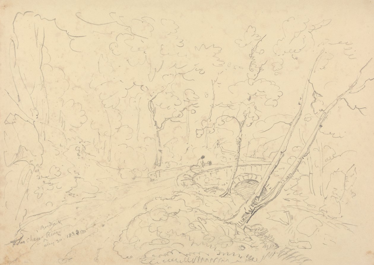 Holne Chase Bridge and River, 30. mai 1833 av Capt. Thomas Hastings