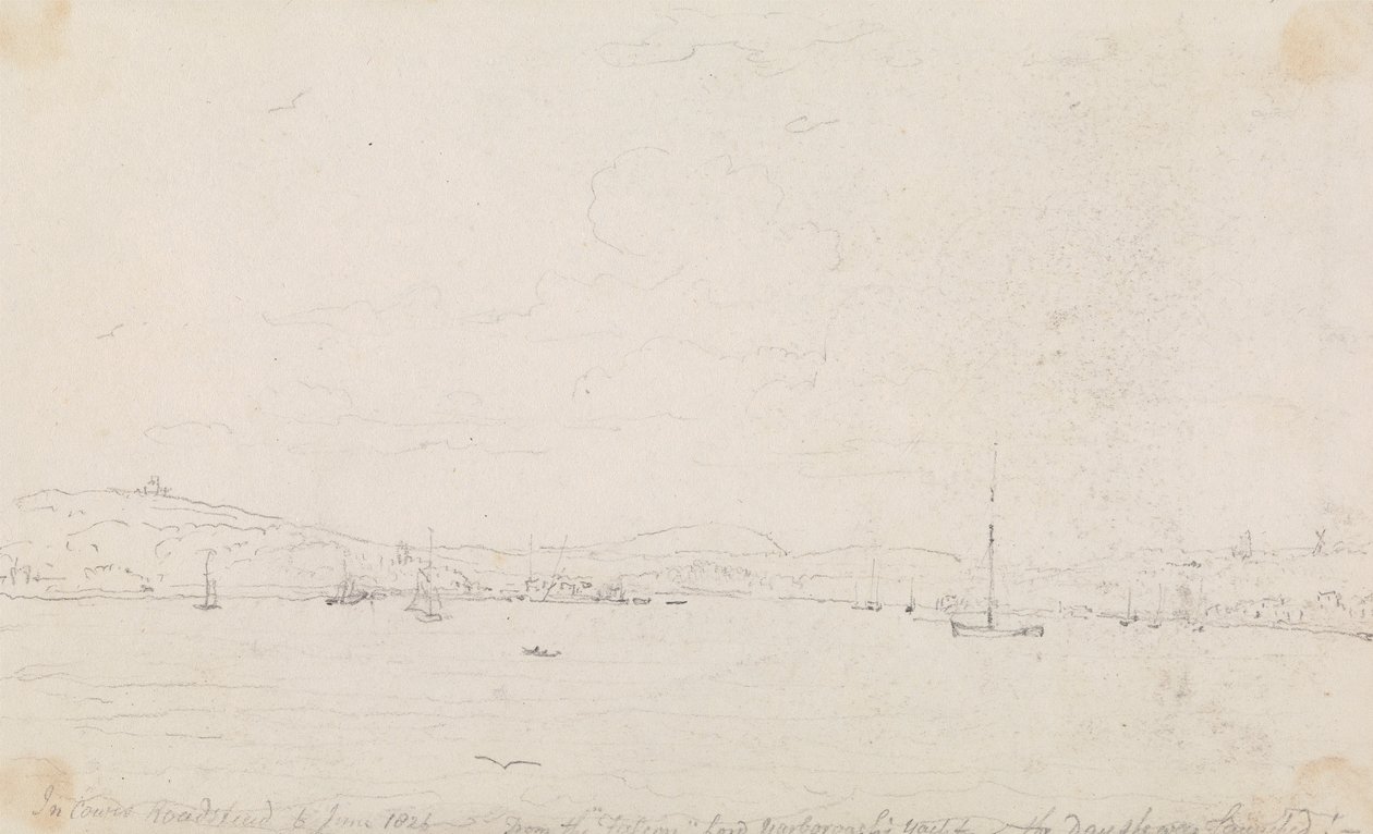 I Cowes Roadstead, 6. juni 1826, fra 'Falcon', Lord Yarboroughs yacht den dagen hun ble sjøsatt av Capt. Thomas Hastings