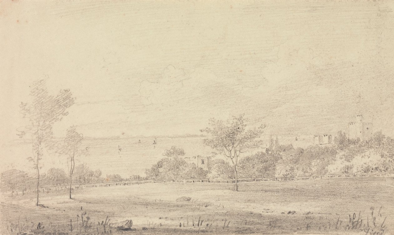 Landskap med Castle in the Distance, Isle of Wight av Capt. Thomas Hastings