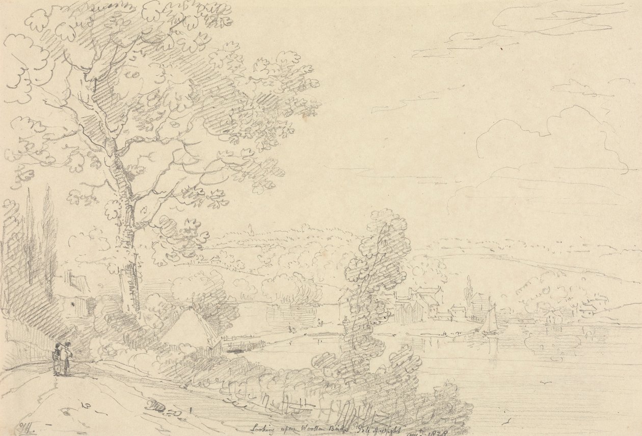 Ser på Wootton Bridge, Isle of Wight, august 1828 av Capt. Thomas Hastings