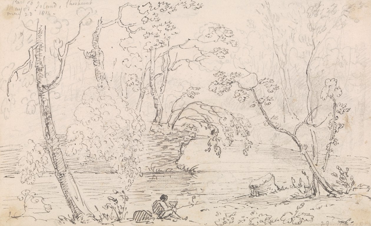 En del av Mayo's Island, Cheshunt, 23. mai 1814 av Capt. Thomas Hastings