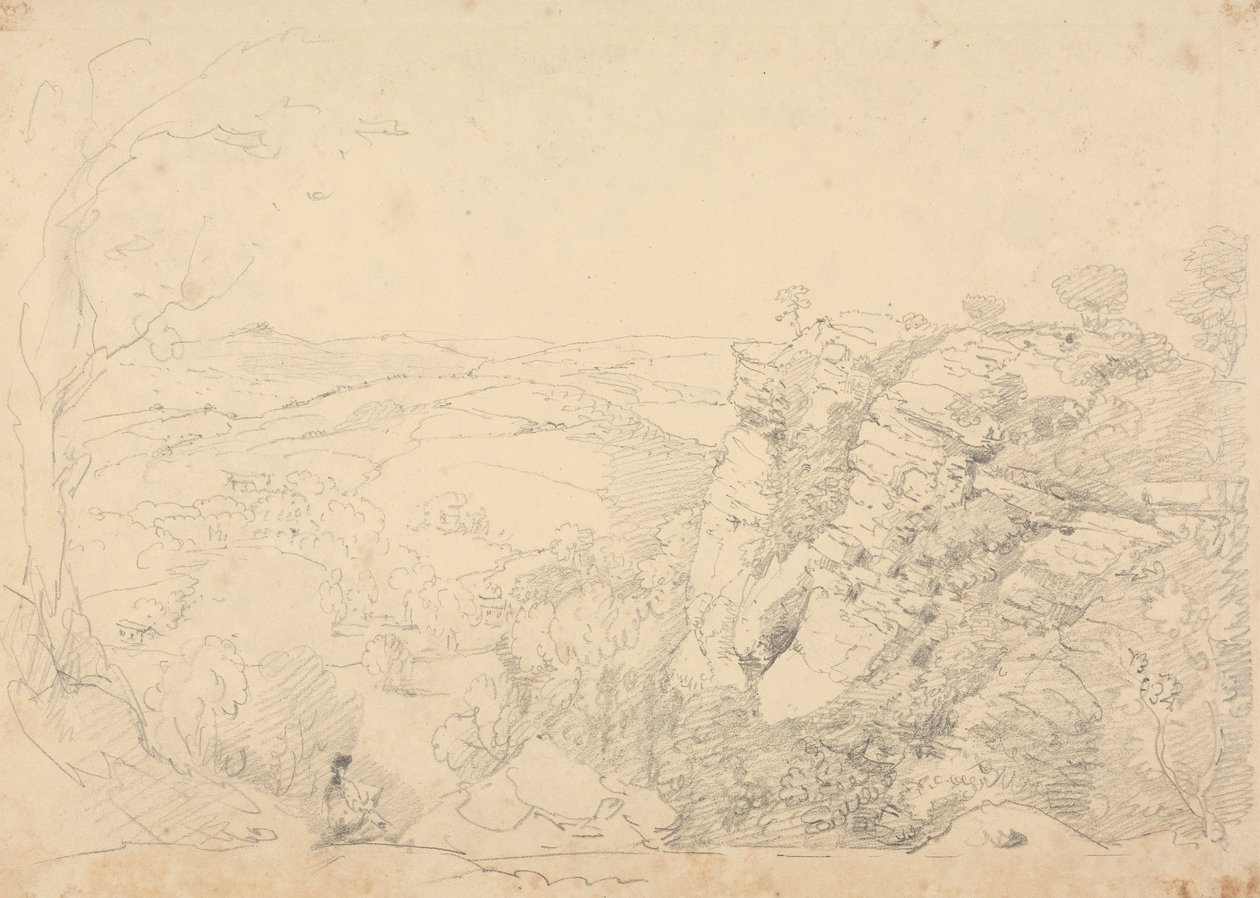 Skisse av Chudleigh Rocks, Devon av Capt. Thomas Hastings