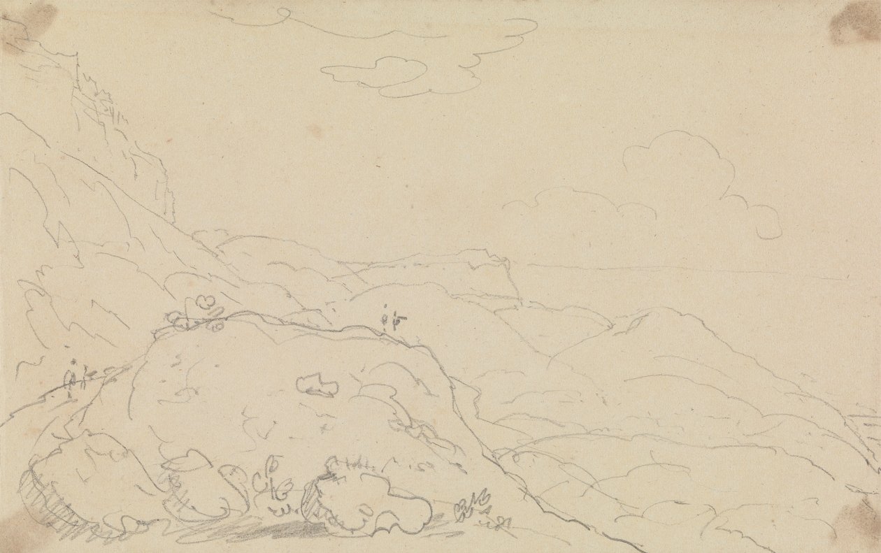 Skisse av Cliff and Hills nær kysten av Capt. Thomas Hastings