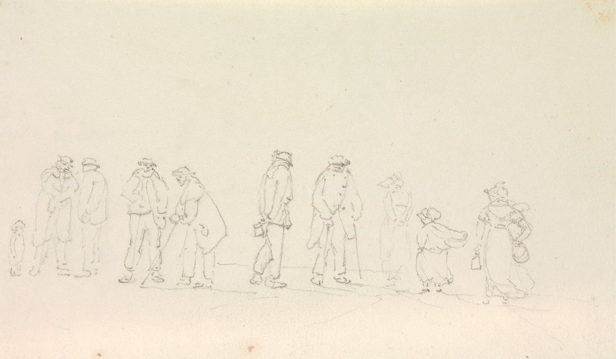Skisse av en gruppe mennesker av Capt. Thomas Hastings