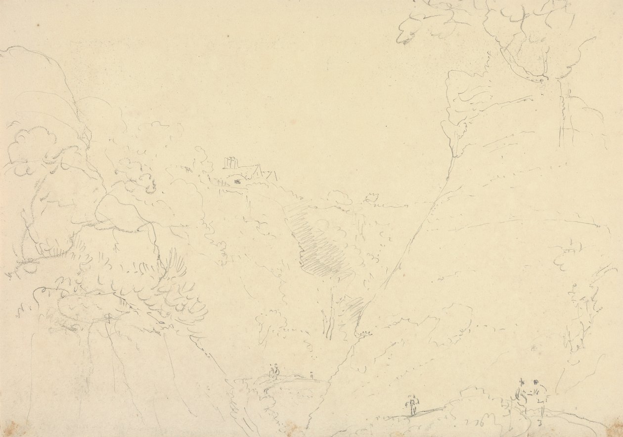 Skisse av en vei i en ravine av Capt. Thomas Hastings