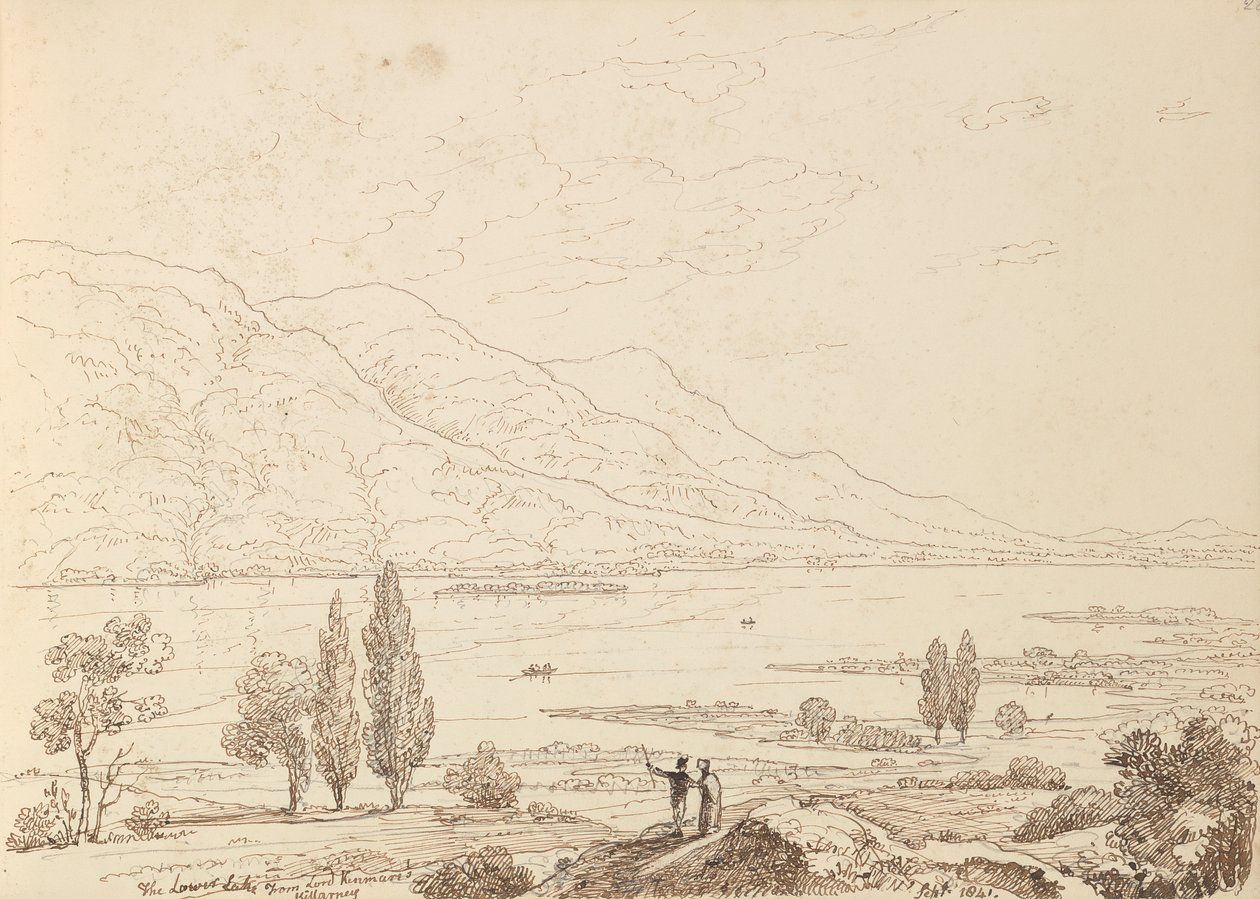 The Lower Lake fra Lord Kenmare's, Killarney, september 1841 av Capt. Thomas Hastings