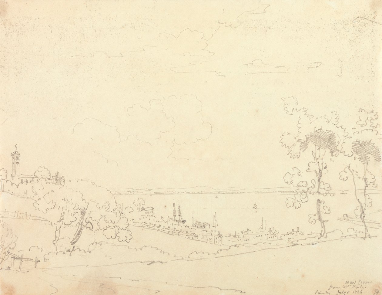 West Cowes fra Mrs. Baily's, 8. juli 1826 av Capt. Thomas Hastings