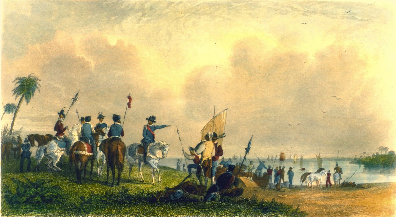 Landingen av De Soto ved Tampa Bay i 1539, 1853 av Captain Seth Eastman