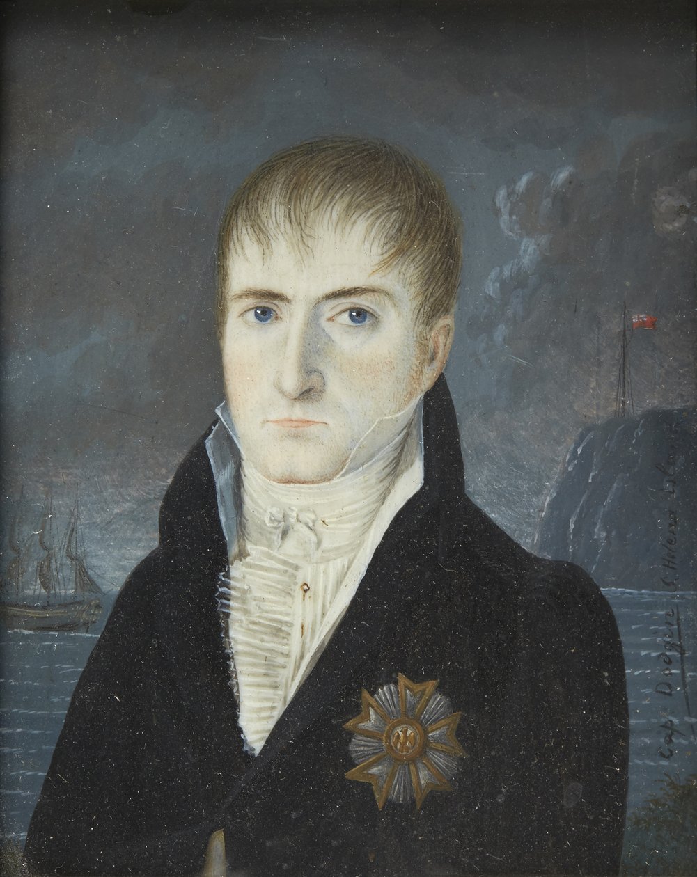 Portrett av Napoleon Bonaparte på øya Saint Helena, 1820 av Captain Dodgin