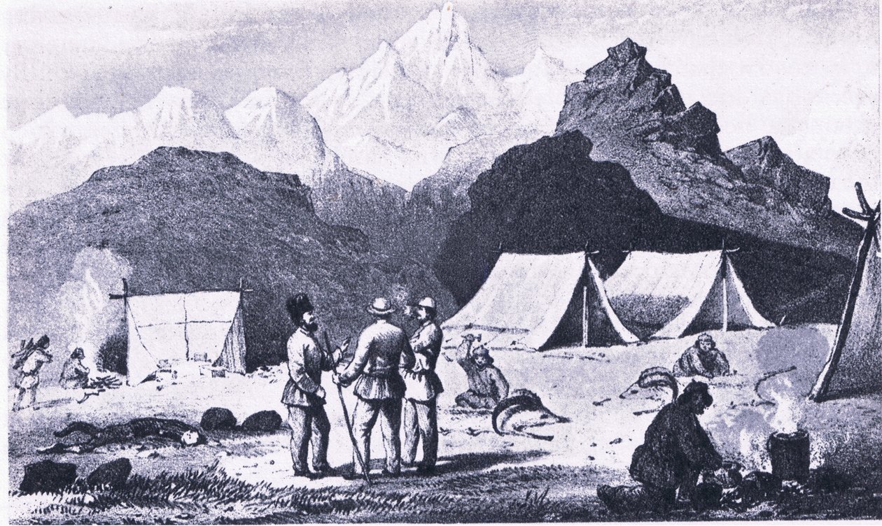 Camp in the Himalaya, fra British Adventure utgitt av Collins av Captain E. P. Campbell