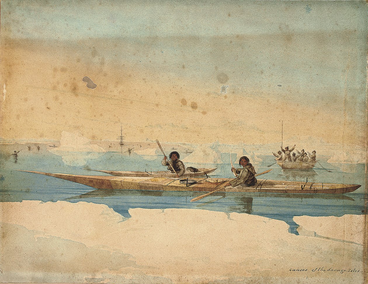 Kanoer på Savage Isles, Hudsons stredet av Captain George Francis Lyon