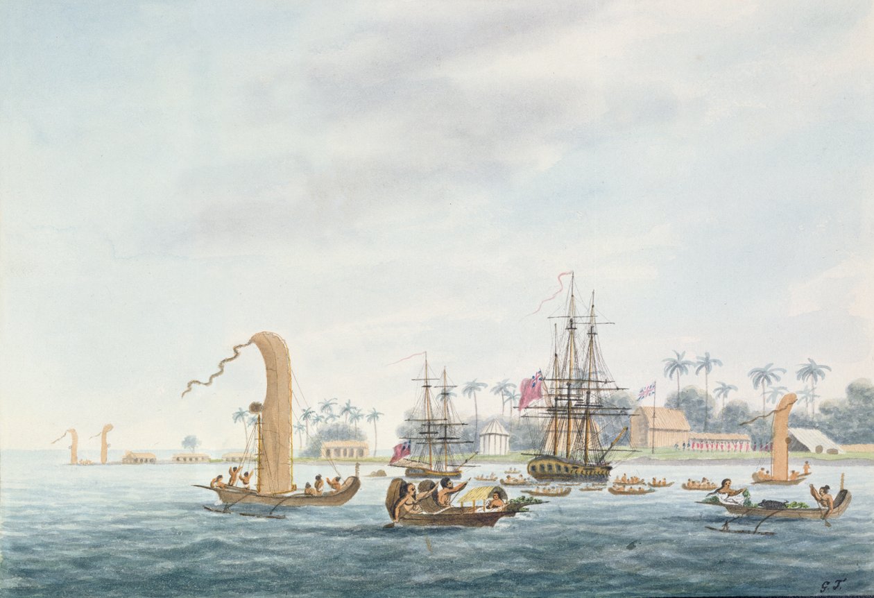 Point Venus, øya Otahytey, 1792 av Captain George Tobin