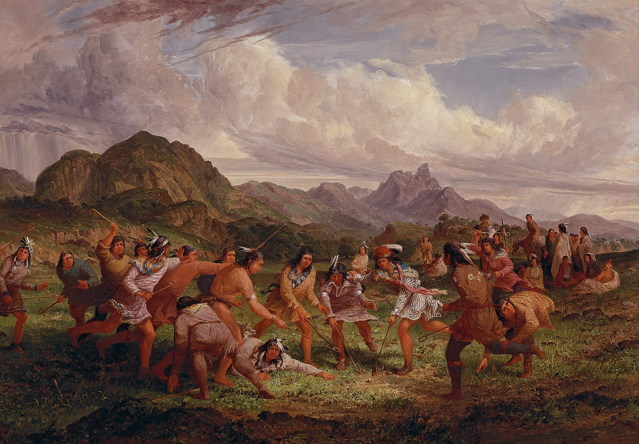 Ballspilling blant Sioux-indianerne, 1851 av Captain Seth Eastman