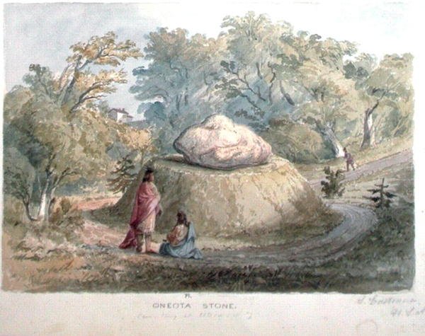 Oneota Stone, kirkegård i Utica, New York (akvarell på papir) av Captain Seth Eastman
