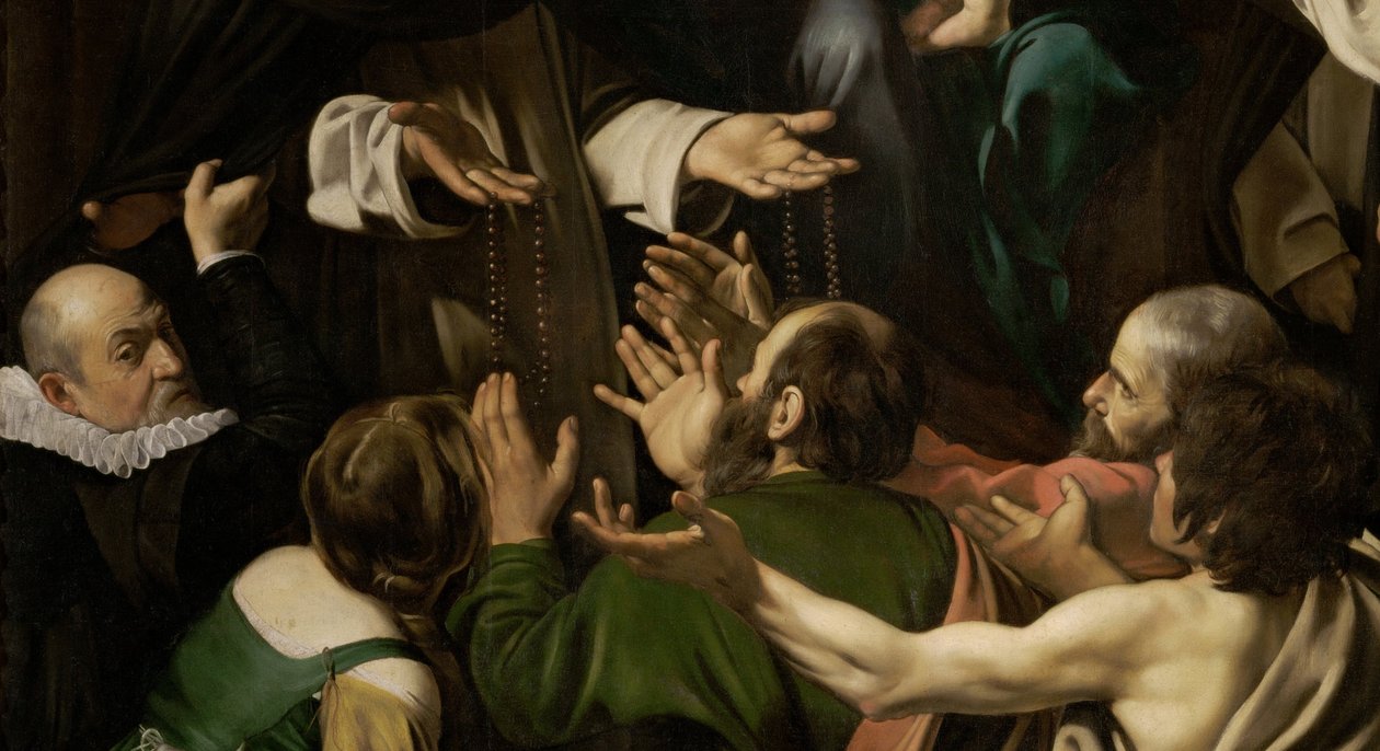 Madonna fra rosenkransen av Michelangelo Merisi da  Caravaggio