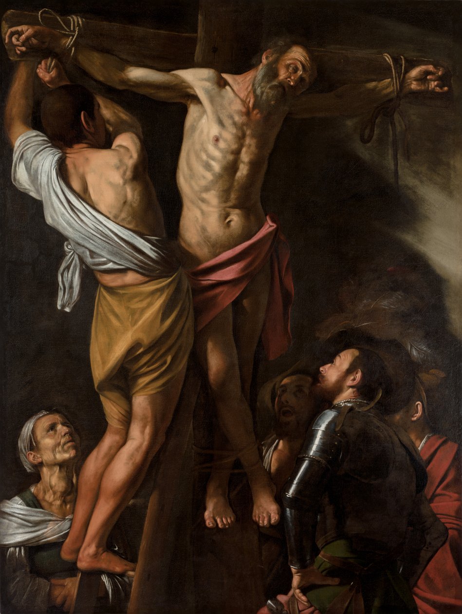 Korsfestelsen av Saint Andrew av Michelangelo Merisi da  Caravaggio