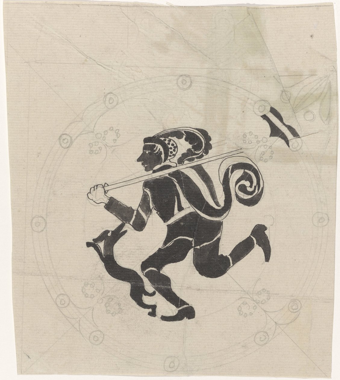 Hare hunter dekorativt design av Carel Adolph Lion Cachet