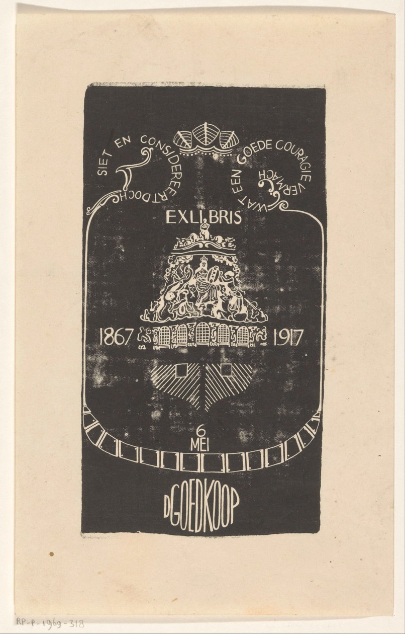Ex libris av D. Cheap av Carel Adolph Lion Cachet
