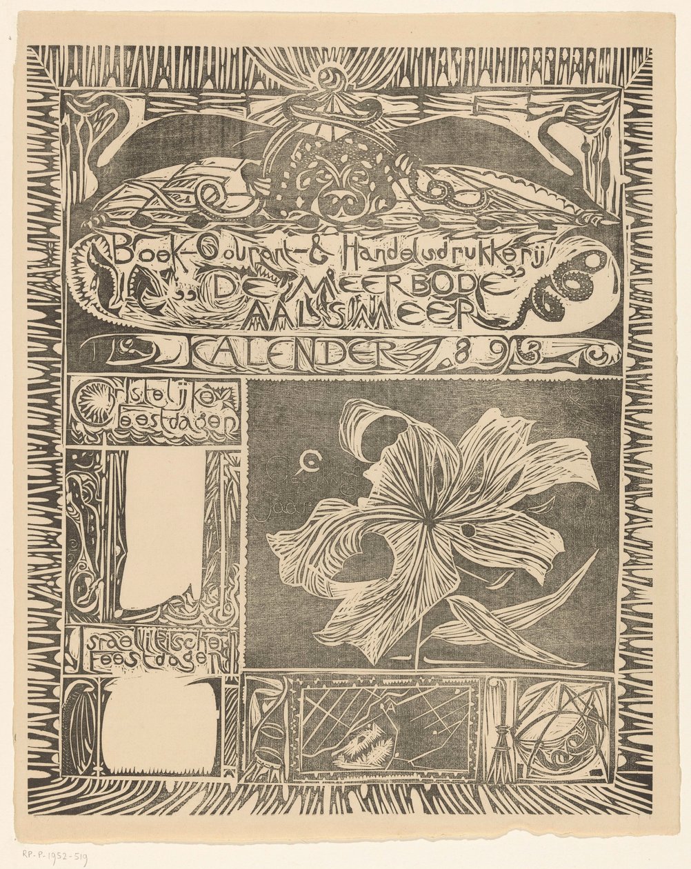 Kalenderblad 1893 av Carel Adolph Lion Cachet