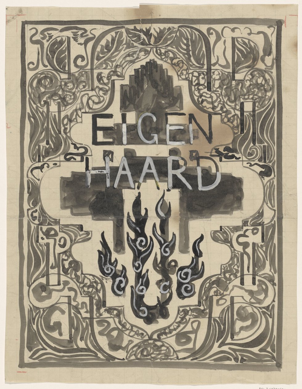 Design for omslaget til Eigen Haard av Carel Adolph Lion Cachet