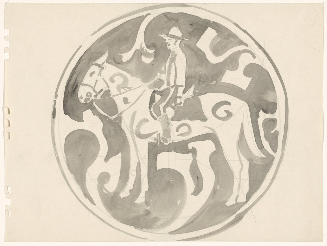 Design for et kanadisk mountie-skilt av Carel Adolph Lion Cachet