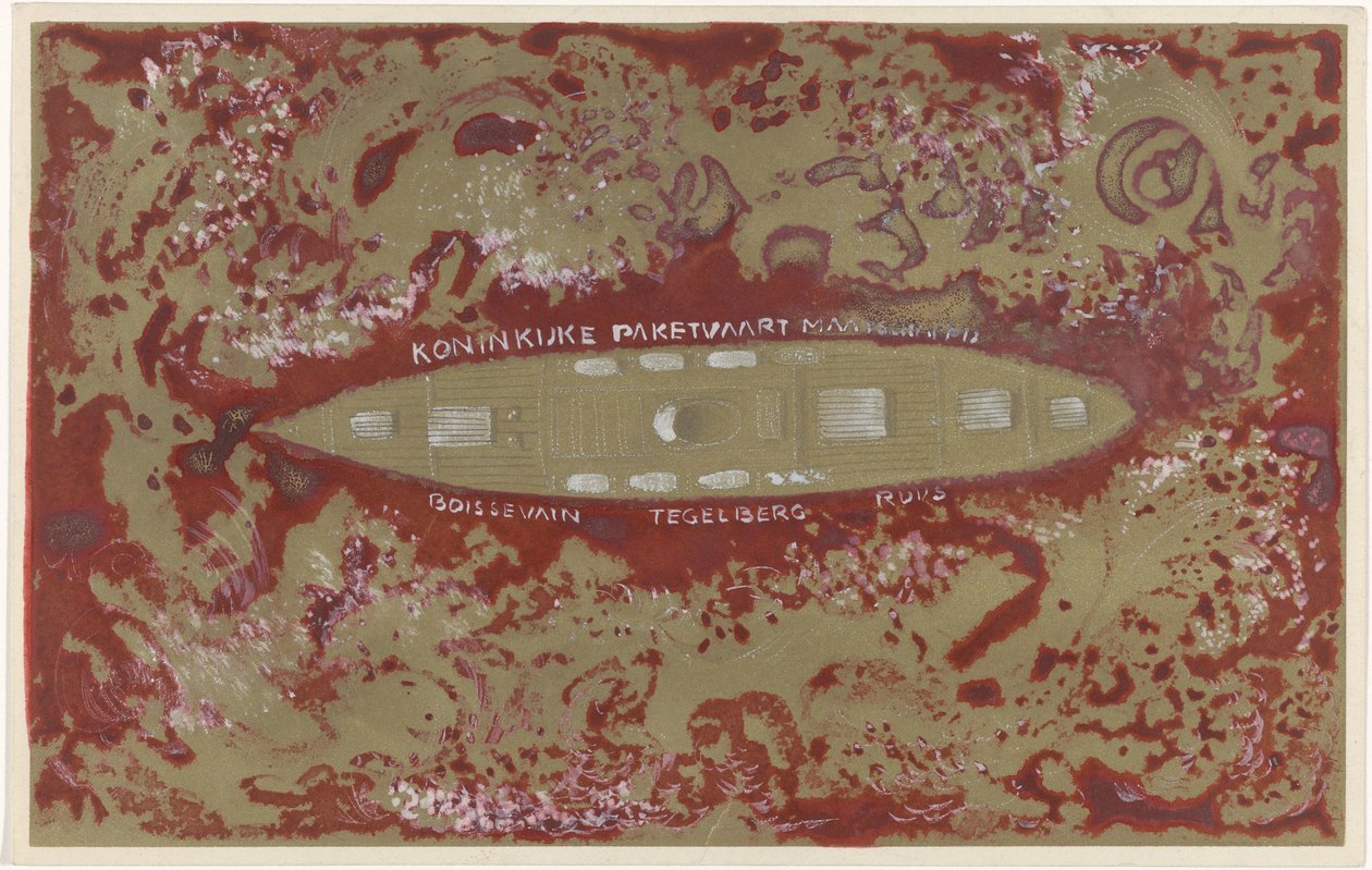 Design for vignett av Koninklijke Paketvaart Maatschappij av Carel Adolph Lion Cachet