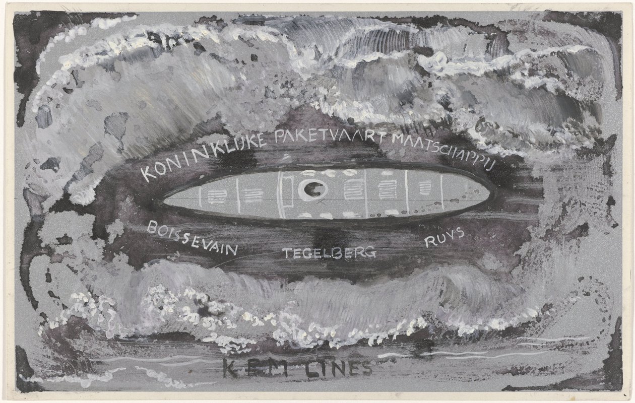 Design for vignett av Koninklijke Paketvaart Maatschappij av Carel Adolph Lion Cachet