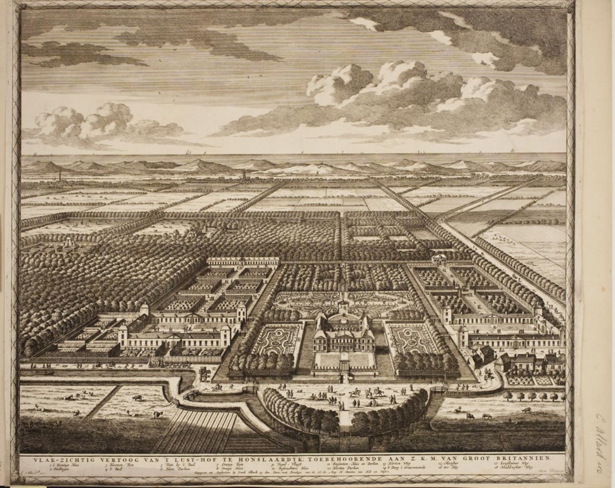 Frederik Henriks lystslott i Hornslaardyck ved Gravesand av Carel Allard