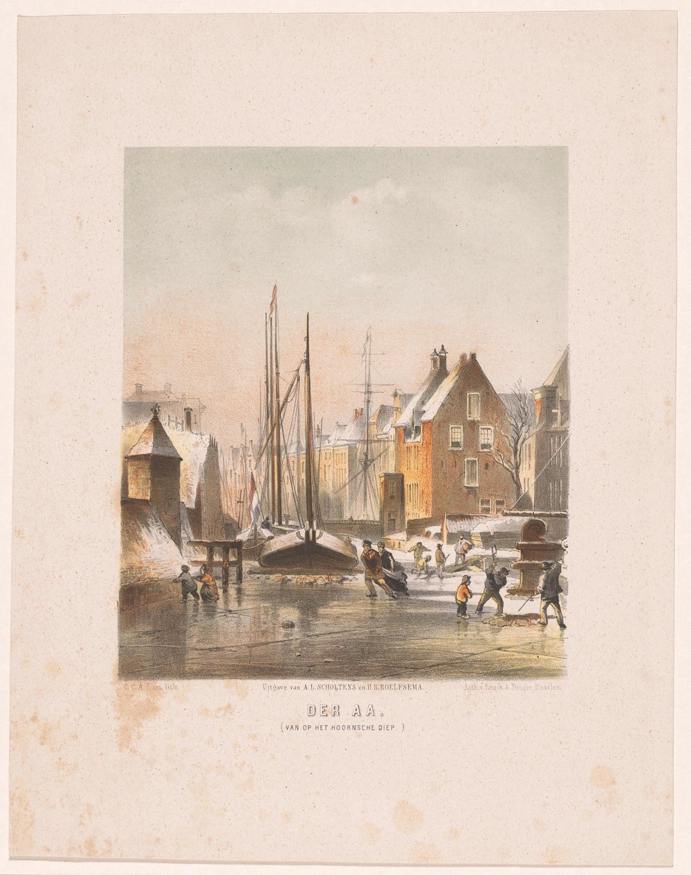 Frossen kanal i Groningen Der Aa. (fra Hoornsche Diep) (tittel på objekt) av Carel Christiaan Antony Last