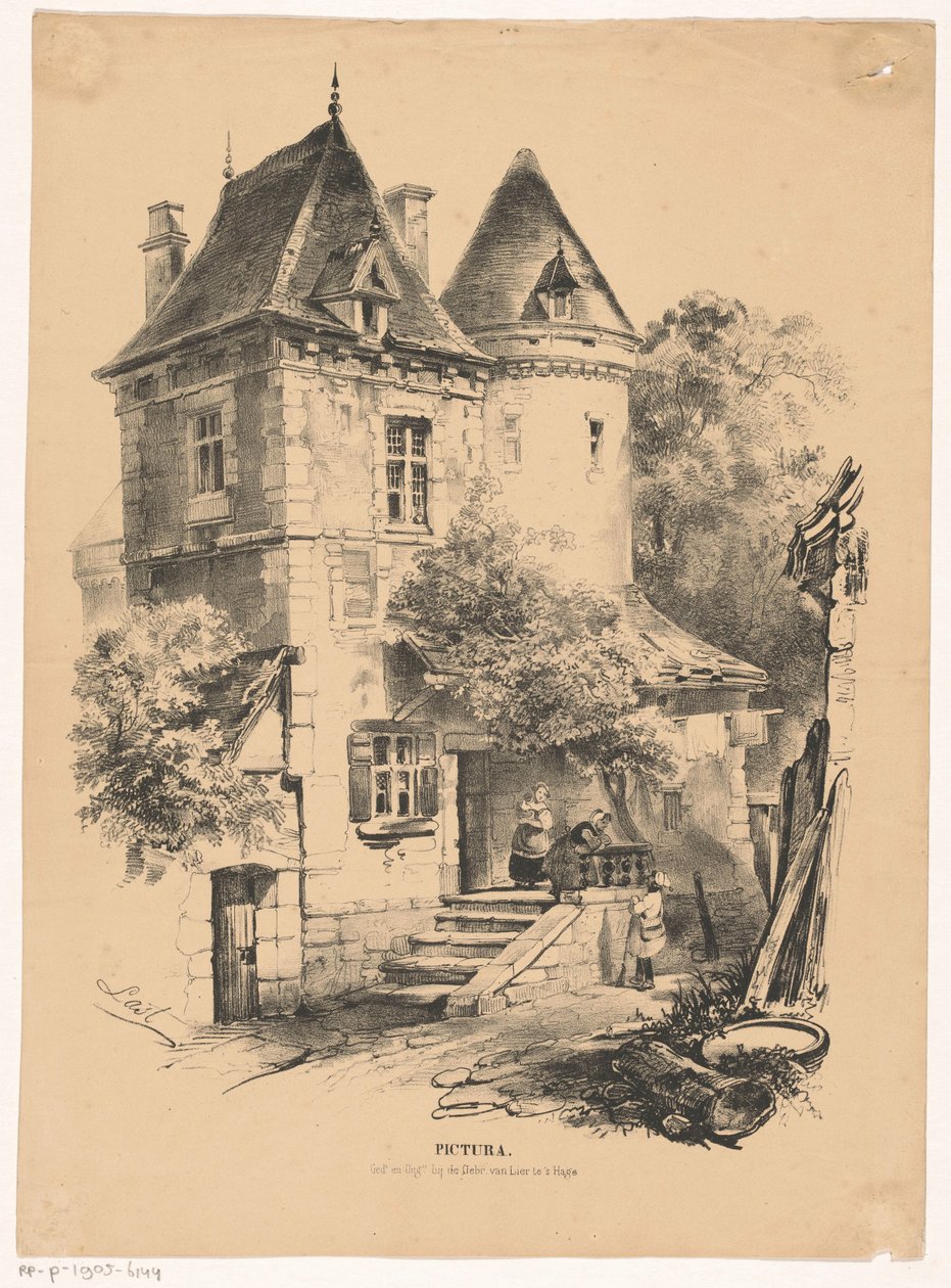 Tjenesteinngang til et slott eller hus Pictura (serietittel på objekt) av Carel Christiaan Antony Last