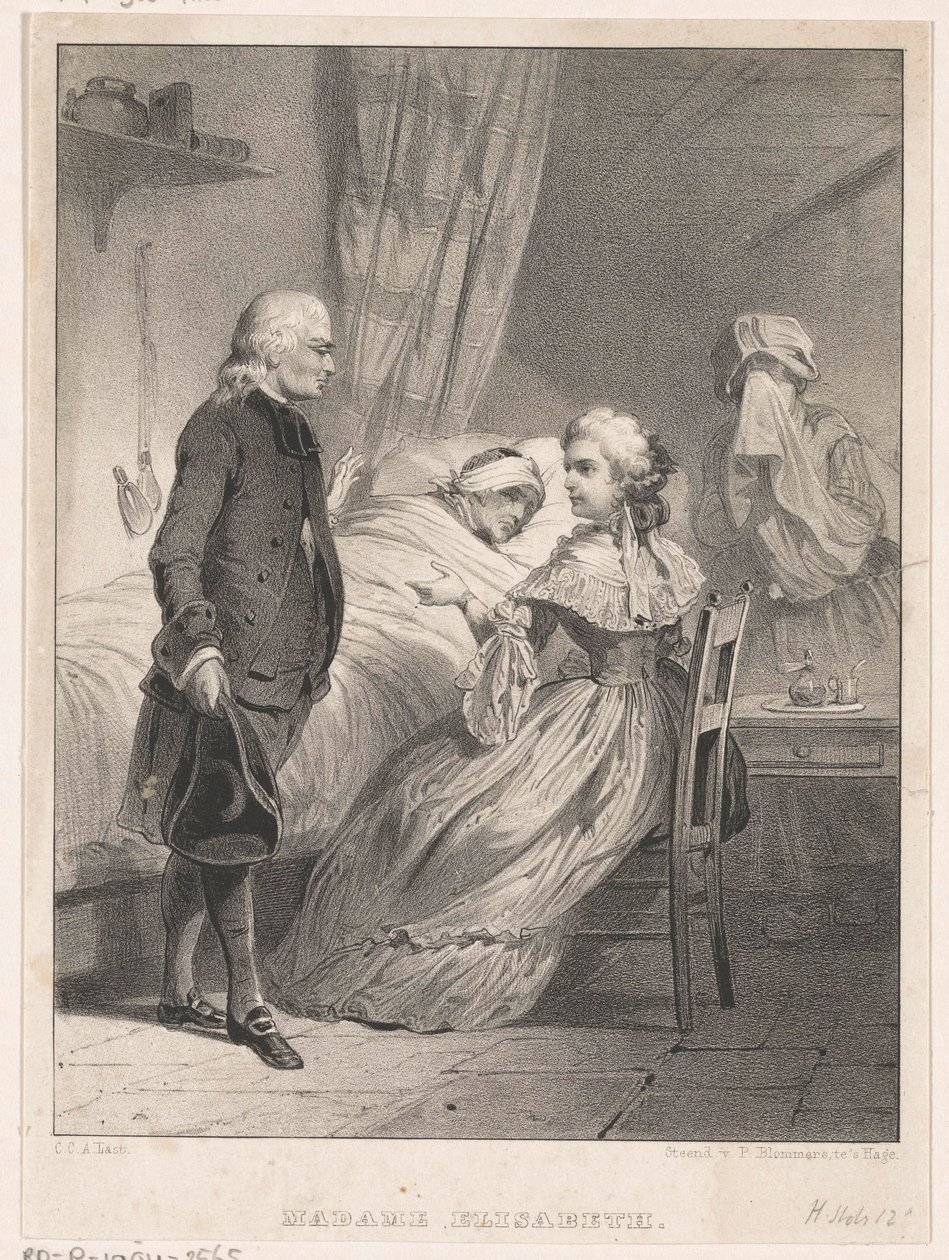 Elisabeth av Frankrike ved sengen til en syk person av Carel Christiaan Antony Last