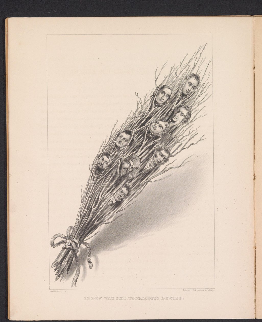 Svøpe med lederne av medlemmene av den franske provisoriske regjeringen, 1848 Medlemmer av den provisoriske regjeringen (tittel på objekt) av Carel Christiaan Antony Last