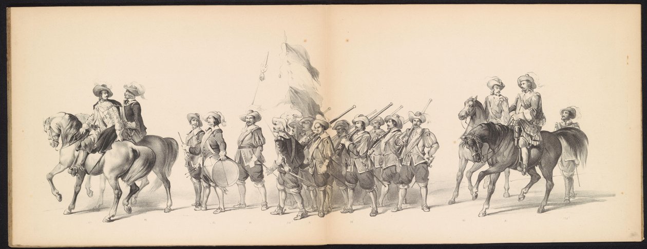 Masquerade of the Leiden Students, 1850 (Tavle 10) Intogt av Frederik Hendrik i 