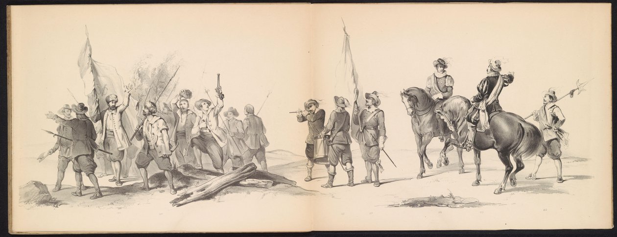 Masquerade of the Leiden Students, 1850 (Tavle 12) Intogt av Frederik Hendrik i 