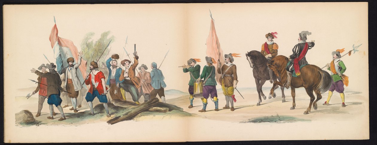 Masquerade of the Leiden Students, 1850 (Tavle 12) Intogt av Frederik Hendrik i 