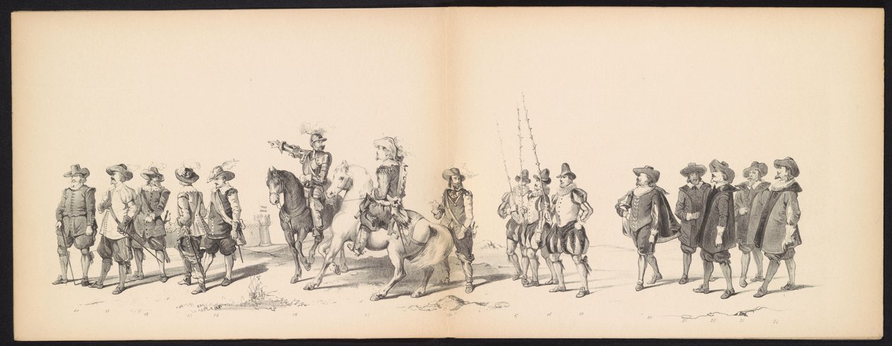 Maskerade av Leiden-studentene, 1850 (plate 2) Intogt av Frederik Hendrik i 