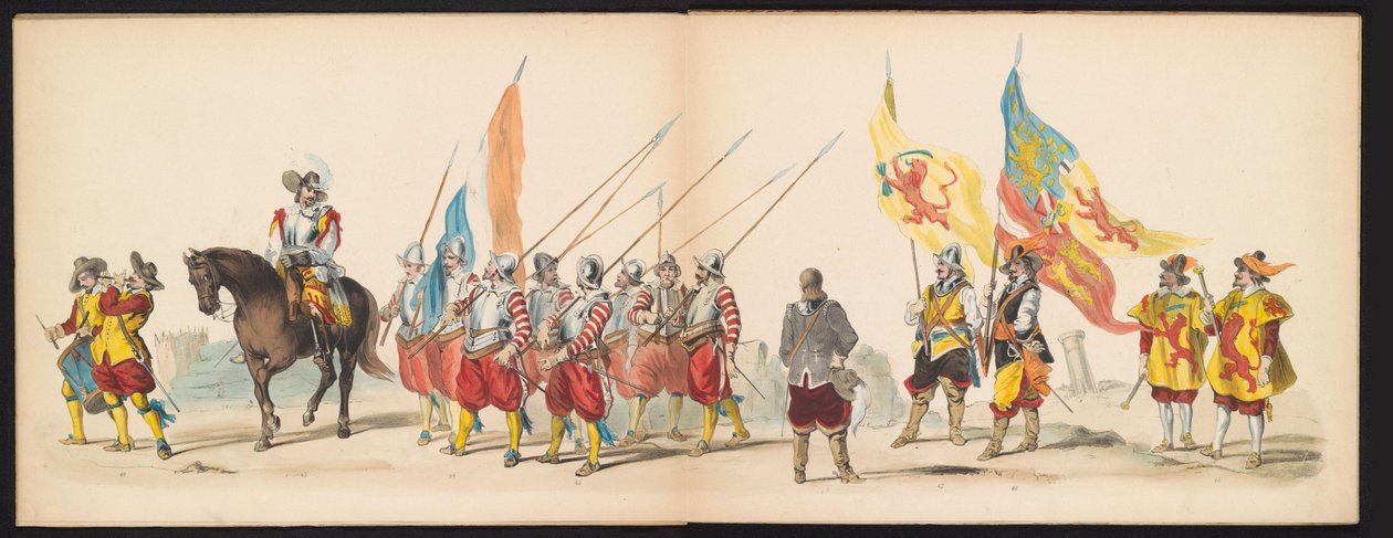 Maskerade av Leiden-studentene, 1850 (plate 5) Intogt av Frederik Hendrik i 