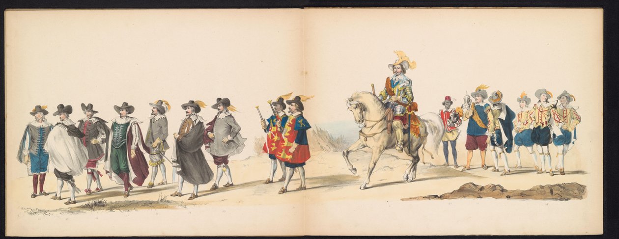 Masquerade of the Leiden Students, 1850 (plate 6) Intogt av Frederik Hendrik i 
