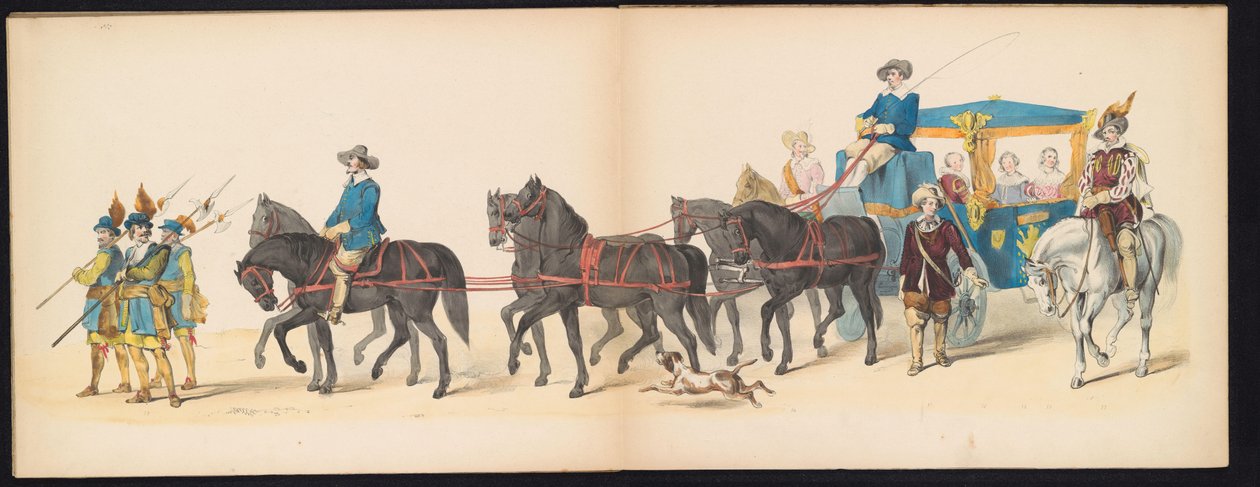 Masquerade of the Leiden Students, 1850 (Tavle 8) Intogt av Frederik Hendrik i 