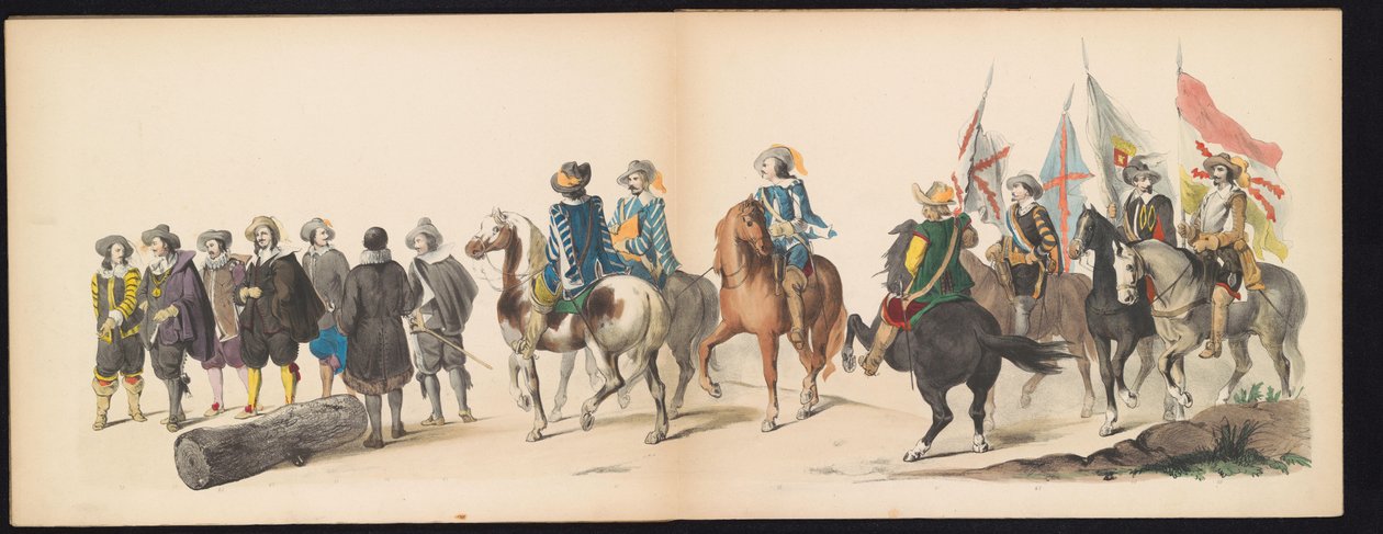 Masquerade of the Leiden Students, 1850 (plate 9) Intogt av Frederik Hendrik i 