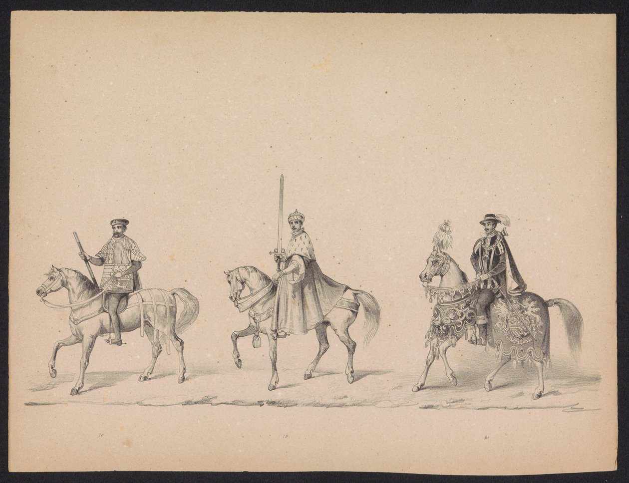 Masquerade of the Utrecht Students, 1846 (plate 14) Skildring av den kostymede prosesjonen, som viser prosesjonen til Filip II, Prins av Spania, i Utrecht, 3. oktober 1549, holdt 17. juni 1846, av H.H. Studenter ved Utrechtsche av Carel Christiaan Antony Last
