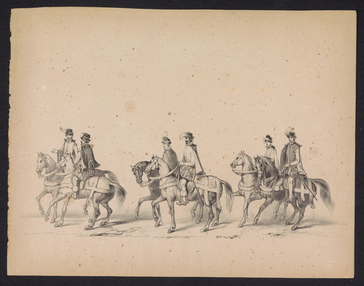 Masquerade of the Utrecht Students, 1846 (plate 5) Skildring av den kostymede prosesjonen, som viser prosesjonen til Filip II, Prins av Spania, i Utrecht, 3. oktober 1549, holdt 17. juni 1846, av H.H. Studenter ved Utrechtsche av Carel Christiaan Antony Last